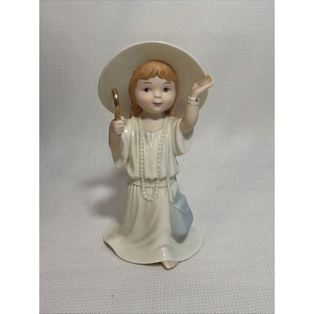 Vintage Just Like Mommy Figurine 1997 Barefoot Blessings 6” Gold Porcelain